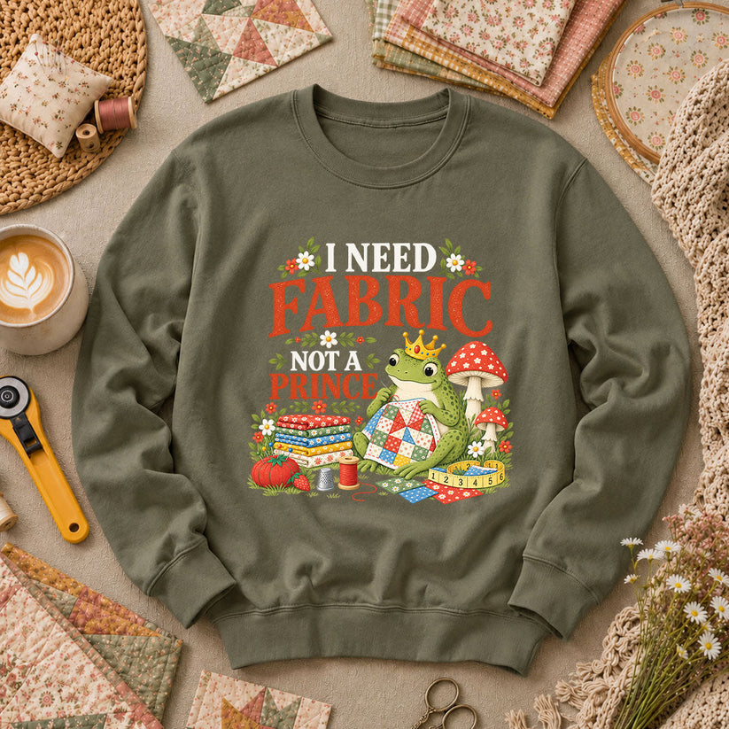I Need Fabric Not A Prince Long Sleeve - Military Green