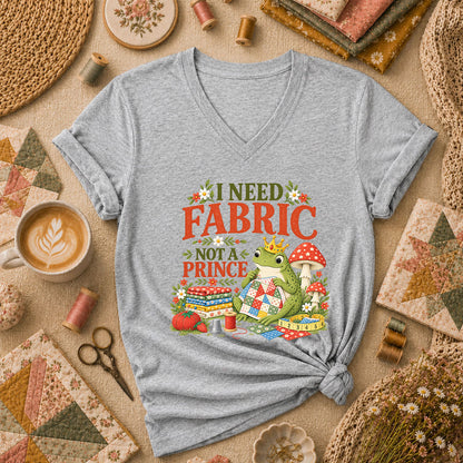 I Need Fabric Not A Prince Women's V-Neck - Athletic Heather
