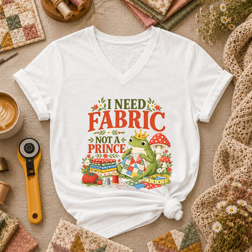 I Need Fabric Not A Prince Women's V-Neck - White