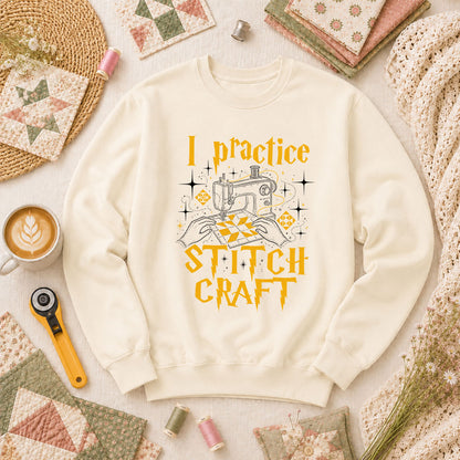 I Practice Stitch Craft Wizard Sewing Long Sleeve - Natural