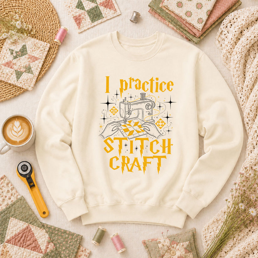 I Practice Stitch Craft Wizard Sewing Long Sleeve - Natural