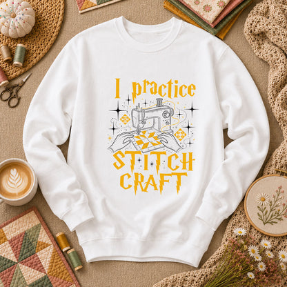I Practice Stitch Craft Wizard Sewing Long Sleeve - White