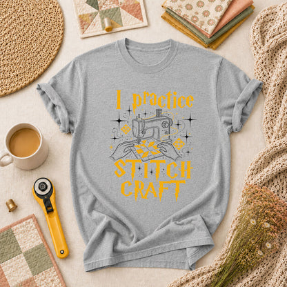 I Practice Stitch Craft Wizard Sewing T-Shirt - Athletic Heather