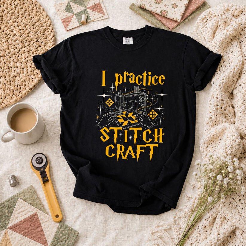 I Practice Stitch Craft Wizard Sewing T-Shirt - Black