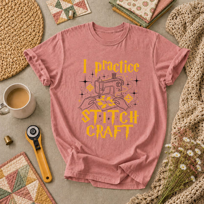 I Practice Stitch Craft Wizard Sewing T-Shirt - Heather Mauve