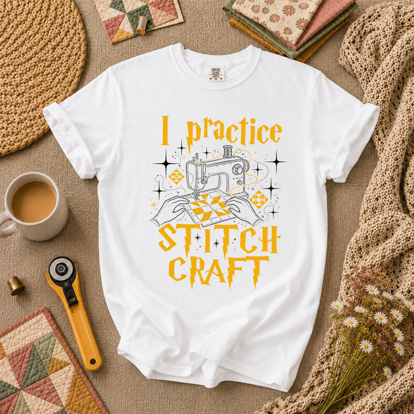 I Practice Stitch Craft Wizard Sewing T-Shirt - White