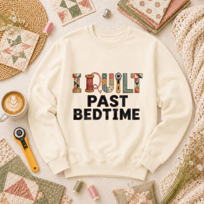 I Quilt Past Bedtime Long Sleeve - Natural