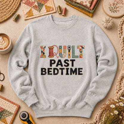 I Quilt Past Bedtime Long Sleeve - Sport Grey