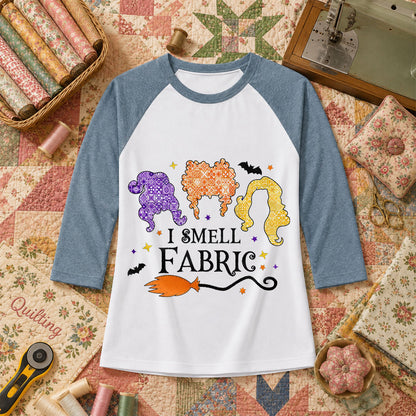 I Smell Fabric Witch Halloween Raglan Sleeve - Denim
