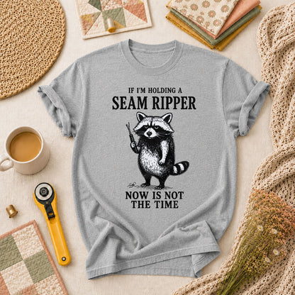If Im Holding A Seam Ripper Raccoon T-Shirt - Athletic Heather