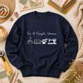 I'm A Simple Woman Coffee Book Cat Sewing Long Sleeve