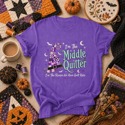 Im The Middle Quilter Im The Reason We Have Quilt Rules T-Shirt - Heather Team Purple