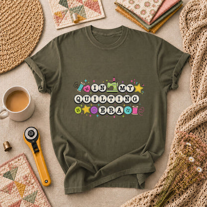 In My Quilting Era Sewing Machine Buttons T-Shirt - Military Green