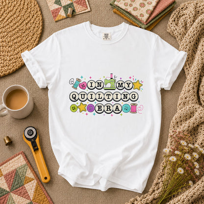 In My Quilting Era Sewing Machine Buttons T-Shirt - White