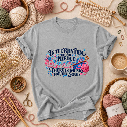 In The Rhythm Of The Needle There Is Music For The Soul T-Shirt - Athletic Heather