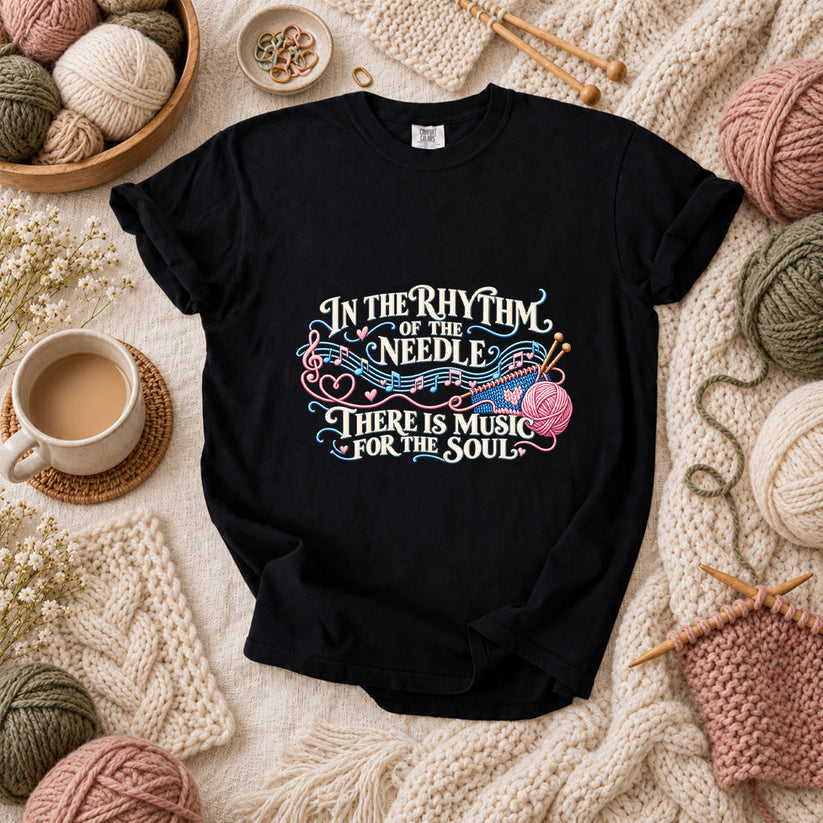 In The Rhythm Of The Needle There Is Music For The Soul T-Shirt - Black