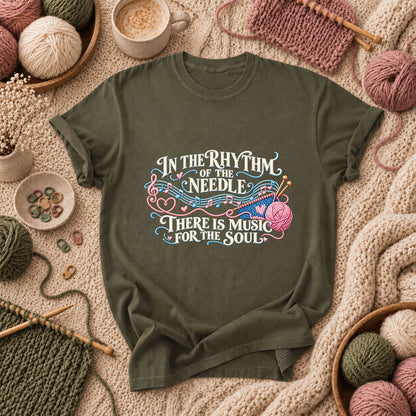 In The Rhythm Of The Needle There Is Music For The Soul T-Shirt - Military Green