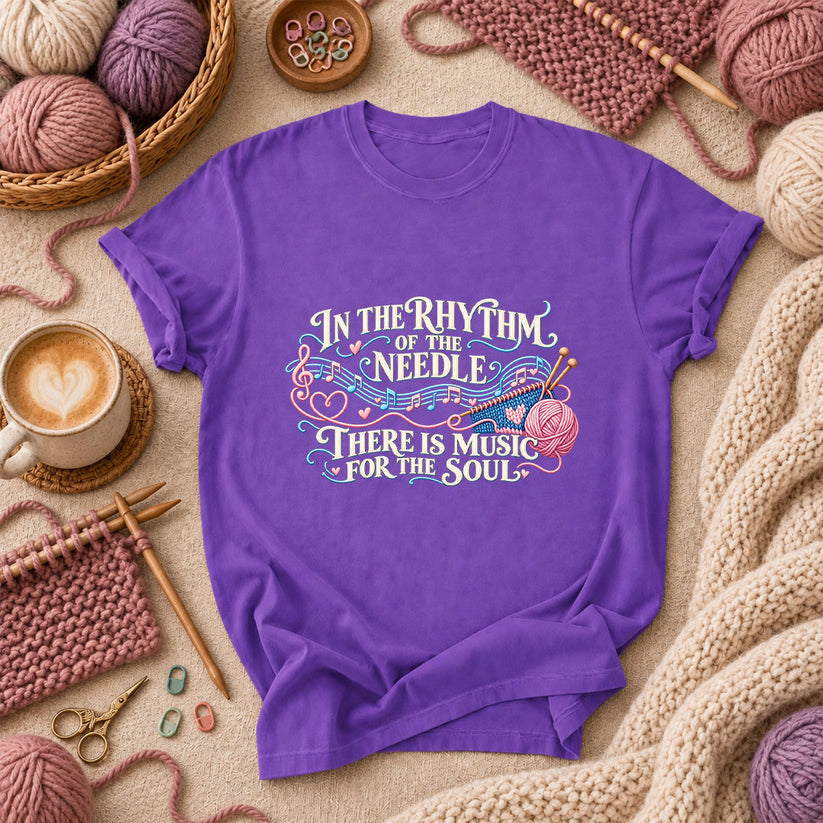 In The Rhythm Of The Needle There Is Music For The Soul T-Shirt - Purple