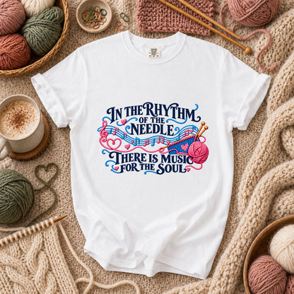 In The Rhythm Of The Needle There Is Music For The Soul T-Shirt - White