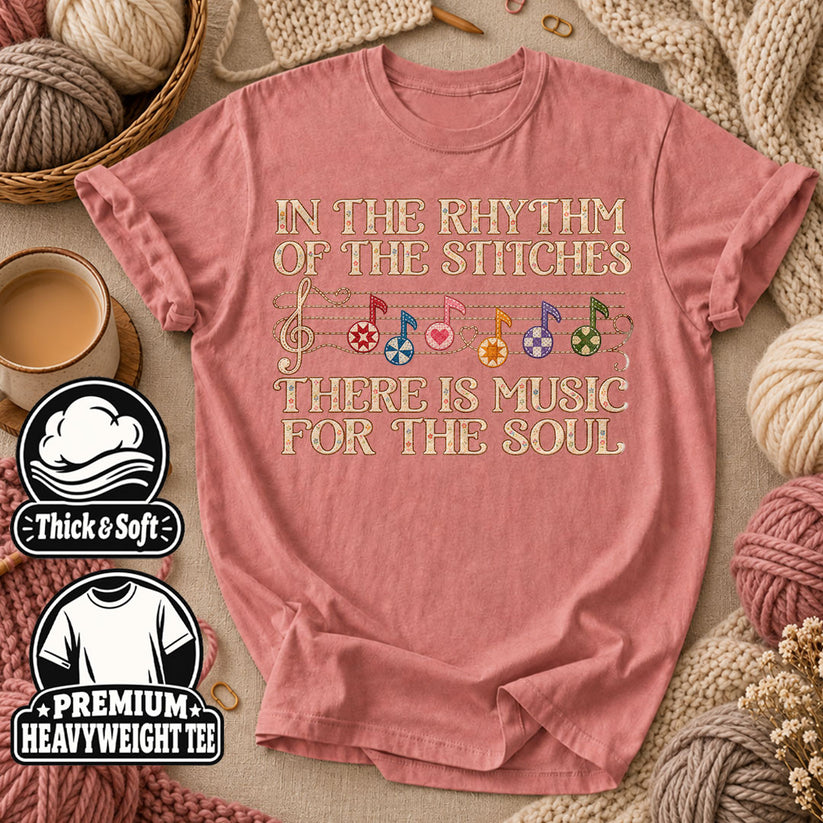 In The Rhythm Of The Stitches There Is Music For The Soul T-Shirt - Heather Mauve
