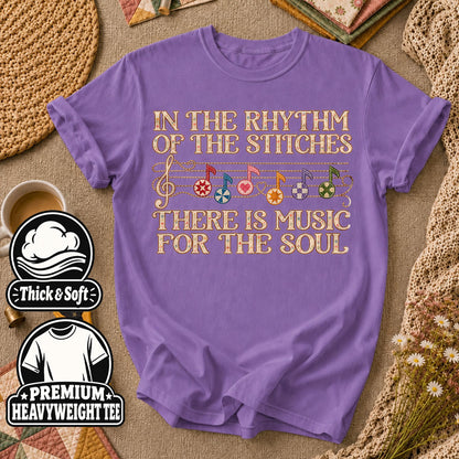 In The Rhythm Of The Stitches There Is Music For The Soul T-Shirt - Heather Team Purple