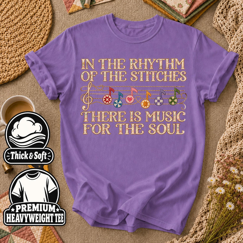 In The Rhythm Of The Stitches There Is Music For The Soul T-Shirt - Heather Team Purple