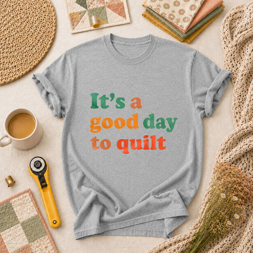 Its A Good Day To Quilt Sunshine T-Shirt - Athletic Heather