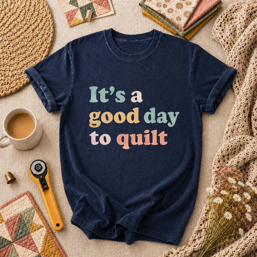 Its A Good Day To Quilt Sunshine T-Shirt - Navy