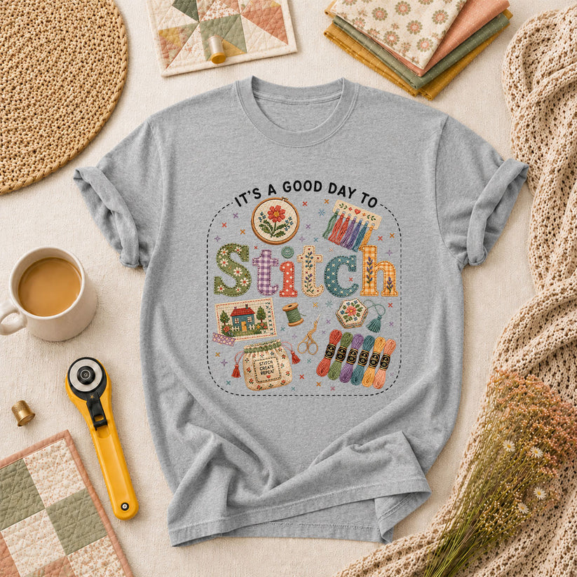 It's A Good Day To Stitch T-Shirt - Athletic Heather