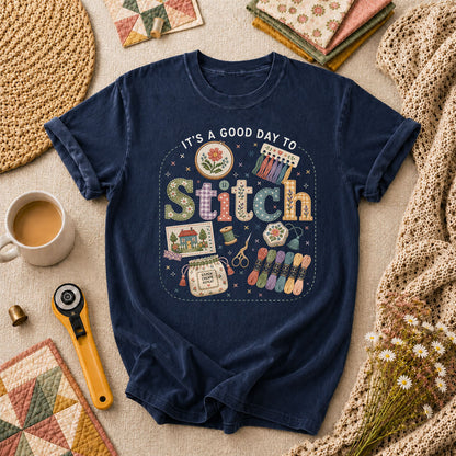 It's A Good Day To Stitch T-Shirt - Navy