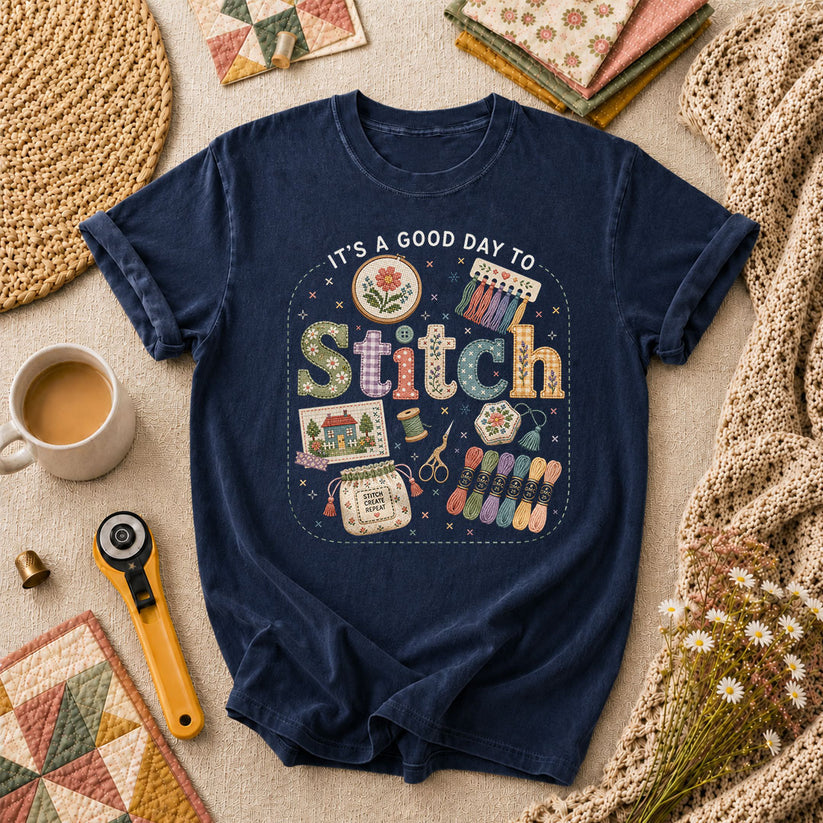 It's A Good Day To Stitch T-Shirt - Navy