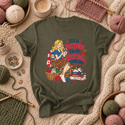 It's A Pattern I'm In Stitches Every Day T-Shirt - Military Green