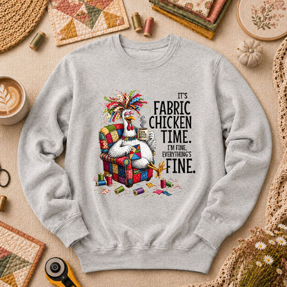 It's Fabric Chicken Time I'm Fine Long Sleeve - Sport Grey