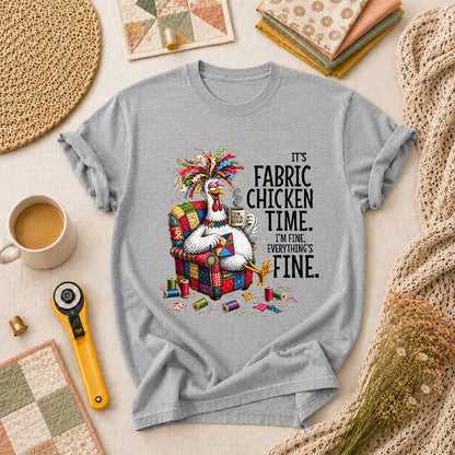 It's Fabric Chicken Time I'm Fine T-Shirt - Athletic Heather
