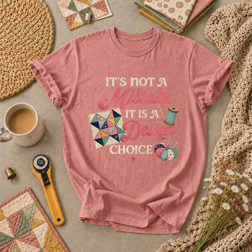 Its Not A Mistake It Is A Design Choice T-Shirt - Heather Mauve