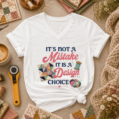 Its Not A Mistake It Is A Design Choice Women's V-Neck - White