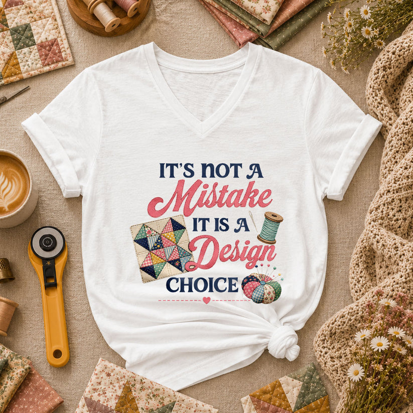 Its Not A Mistake It Is A Design Choice Women's V-Neck - White