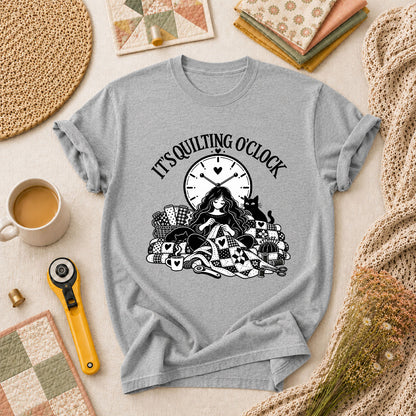 It's Quilting O'clock Cozy Night T-Shirt - Athletic Heather