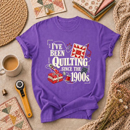 I've Been Quilting Since The 1900s T-Shirt - Heather Team Purple