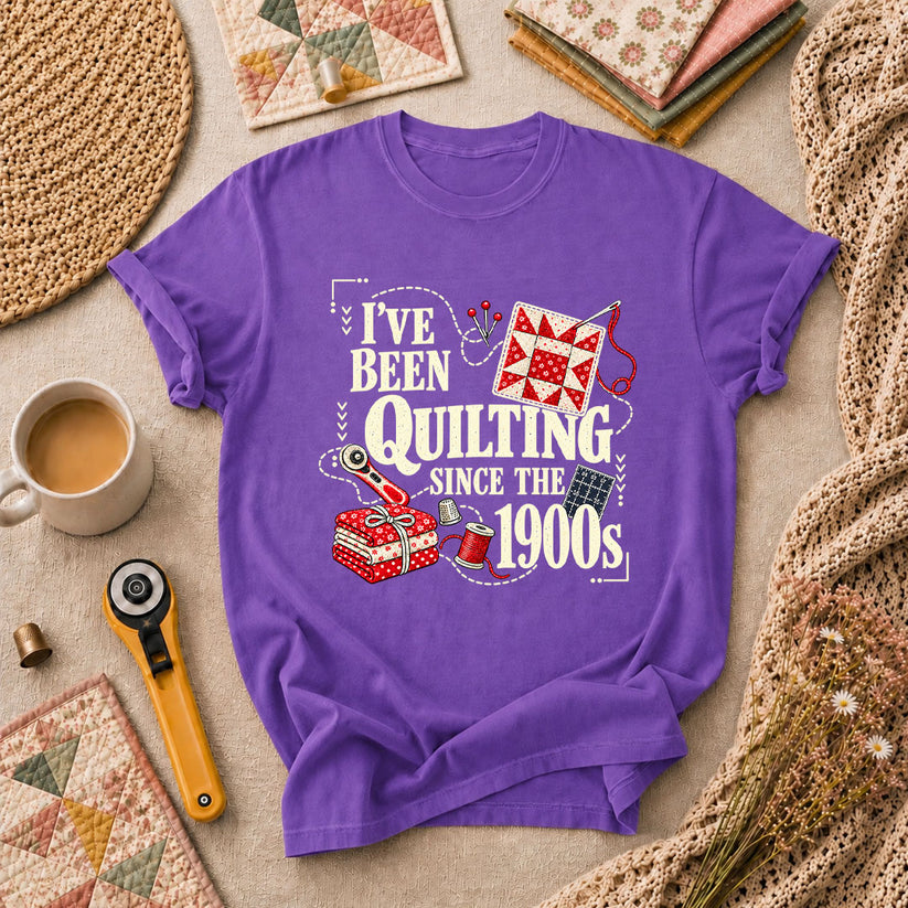 I've Been Quilting Since The 1900s T-Shirt - Heather Team Purple