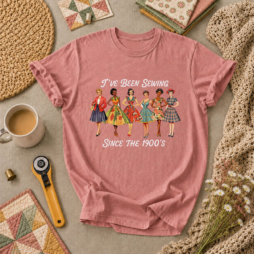 Ive Been Sewing Since The 1950s Vintage Women T-Shirt - Heather Mauve