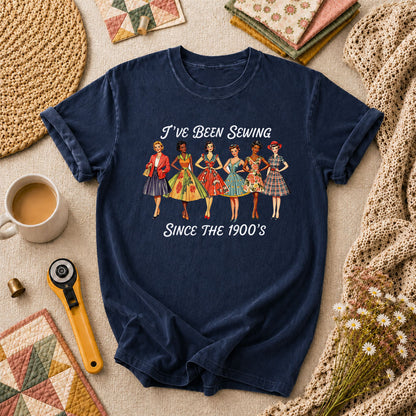 Ive Been Sewing Since The 1950s Vintage Women T-Shirt - Navy