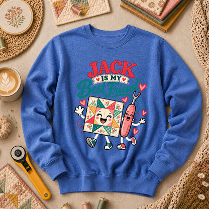Jack Is My Best Friend Seam Ripper Long Sleeve - Heather True Royal