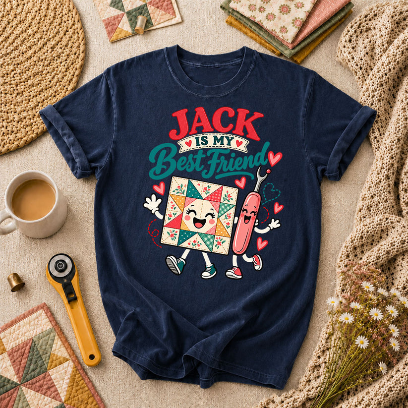 Jack Is My Best Friend Seam Ripper T-Shirt - Navy