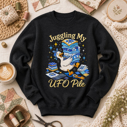Juggling My UFO Pile Long Sleeve - Black