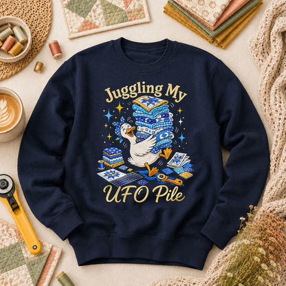 Juggling My UFO Pile Long Sleeve - Navy