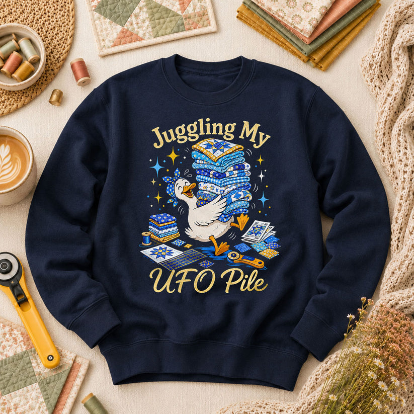 Juggling My UFO Pile Long Sleeve - Navy