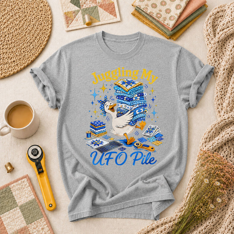 Juggling My UFO Pile T-Shirt - Athletic Heather
