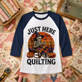 Just Here Quilting Skeleton Halloween Raglan Sleeve