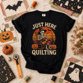 Just Here Quilting Skeleton Halloween T-Shirt